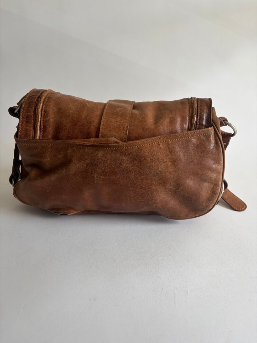 VINTAGE CHRISTIAN DIOR GAUCHO BROWN SADDLE BAG - Picture 8 of 16